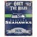 Seattle Seahawks 14.5'' x 11.5'' Embossed Metal Sign