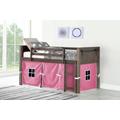 Twin Barn Door Low Loft Bed with PinkTent - Donco 0318A-TBS_750C-TP