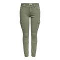 ONLY Cargo Jeans Hose | Stretch Denim Jogger Pants | Slim Mid Waist Karottenhose ONLMISSOURI, Farben:Grün, Größe:42W / 30L, Z-Länge:L30