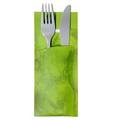 GastroPapier 30 Bestecktaschen mit Serviette apfel-grün marmoriert 20 cm