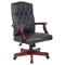 Boss Traditional High-Back Executive Swivel Chair - Mahogany Finish Black