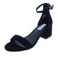 Steve Madden Damen Irenee1 Sandalen mit Absatz, Schwarze Velourslederoptik, 38 EU