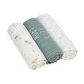 LÄSSIG Baby Mulltuch Spucktuch Puckdecke 3er Set Baumwolle 80 x 80 cm/ Heavenly soft Swaddle L Garden Explorer Tractor