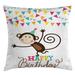 East Urban Home Happy Birthday Indoor/Outdoor Throw Pillow Cover Polyester | 26 H x 26 W x 0.1 D in | Wayfair 0A4415B1A67B4517AF36FF66A07E57DF