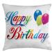 East Urban Home Happy Birthday Indoor/Outdoor 36" Throw Pillow Cover Polyester | 36 H x 36 W x 0.1 D in | Wayfair 9E7557E6E8124B49AA7B53F2ADF85B09