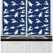 East Urban Home Shark Pattern w/ Various Gestures Have a Bite Danger Humor Nautical Design Kitchen Curtain | 39 H x 55 W x 0.1 D in | Wayfair