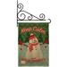 Breeze Decor Keep Calm Build Snowmen 2-Sided Burlap 19 x 13 in. Garden Flag in Green | 18.5 H x 13 W x 0.1 D in | Wayfair