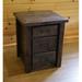 Millwood Pines Bechtold Timber Peg 3 Drawer Nightstand Wood in Brown/Green | 28 H x 23 W x 23 D in | Wayfair CE73FF776D8C4EDCB4864458A890F58F