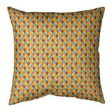 Latitude Run® Avicia Retro Diamonds Square Pillow Cover & Insert Polyester/Polyfill in Orange/Yellow/Brown | 16 H x 3 D in | Wayfair