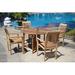 Rosecliff Heights Hussey Luxurious 5 Piece Teak Outdoor Dining Set Wood/Teak in Brown/White | 29 H x 48 W x 48 D in | Wayfair