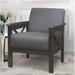 Armchair - Gracie Oaks Bradley 28" Wide Polyester Armchair Wood/Polyester in Gray | 32 H x 28 W x 32 D in | Wayfair