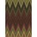 Brown/Green 60 x 0.35 in Area Rug - Ebern Designs Chevron Brown/Forest Green Area Rug Polyester/Wool | 60 W x 0.35 D in | Wayfair