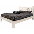 Loon Peak® Homestead Collection Pine Platform Bed Wood in White | 47 H x 60 W x 81 D in | Wayfair 5639DCAB620D423FB8AFE21780BEC2F6