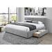 Latitude Run® Ellesha Solid Wood & Low Profile Storage Platform Bed Wood & /Upholstered/Polyester in Gray | 38.25 H x 66.25 W x 85.75 D in | Wayfair