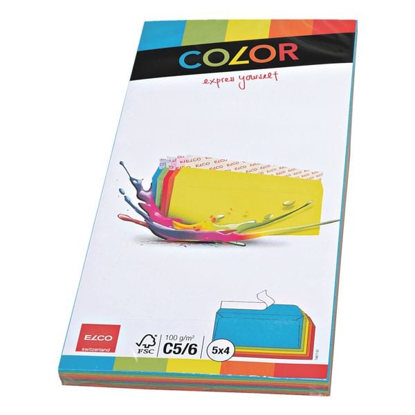 ELCO 20er-Pack Briefumschläge »COLOR« DL+ ohne Fenster mit Haftklebung blau, 22.9x11.4 cm