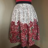 Anthropologie Skirts | Anthropologie Edme And Esyllte Floral Print Skirt. | Color: Black/Red | Size: 2