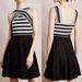 Anthropologie Dresses | Anthro Crosswise Flare Dress Black & White Striped Knit Fit & Flare | Color: Black/White | Size: 4