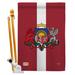 Breeze Decor Latvia Flags Of The World Nationality Impressions Decorative Vertical Flag Set, Wood in Red | 40 H x 28 W x 1 D in | Wayfair