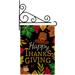 Breeze Decor Happy Thanksgiving Leaves Fall Impressions Decorative 2-Sided 19 x 13 in. Flag Set in Black/Brown/Orange | 18.5 H x 13 W in | Wayfair