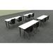 Marco 8 -Student Manufactured Wood 30" Desk & Chair Set Wood/Metal in Brown | Wayfair 38322-22B-BK8CR