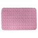 East Urban Home Festive Hol Hand Drawn Triangles Rectangle Geometric Bath Rug Polyester in Pink/Indigo | 24" W x 17" L | Wayfair