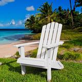 Red Barrel Studio® Millgrove Folding Adirondack Chair Plastic/Resin in White | 38 H x 29 W x 31 D in | Wayfair 83D47887ACC84507A5AF5EFE4C4645A1