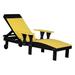 Ebern Designs Dicie Recliner Patio Chair Plastic in Black/Yellow | 44 H x 33.25 W x 78 D in | Wayfair 9673DF38B85A46208983164B84FA169D