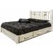 Loon Peak® Homestead Collection Lodge Pole Pine Platform Storage Bed Wood in White | 47 H x 76 W x 94 D in | Wayfair