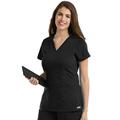 BARCO Grey’s Anatomy Women’s Mia Top, V-Neck Medical Scrub Top w/ 3 Pockets & Princess Seaming - black - Medium