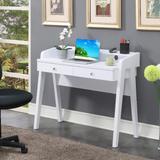Newport Deluxe 2 Drawer Desk in White - Convenience Concepts 125812W