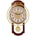 NgFTG European Vintage Pendulum Wall Clock, Silent Swing Hanging Wall Clock,living Room Non Ticking Quality Quartz Clock Home Decor-a 40cm(16")