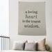 East Urban Home Polyester Handwritten Love & Wisdom Quote Tapestry Polyester in White/Black | 36 H x 26 W in | Wayfair