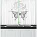 East Urban Home 2 Piece Half Moon Mystic Dreamcatcher Inspired Butterfly Star Arrangement on Plain Background Kitchen Curtain Set | Wayfair