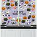 East Urban Home 2 Piece Halloween Happy Halloween Lettering w/ Scary Symbols & Candies Pattern Kitchen Curtain Set | 39 H x 55 W x 2.5 D in | Wayfair