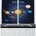 East Urban Home 2 Piece Astronomy Celestial Cartoon Solar System Image w/ Planets & Sun Galaxy Kitchen Curtain Set | 39 H x 55 W x 2.5 D in | Wayfair