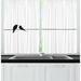 East Urban Home 2 Piece Bird On A Wire Minimal Contemporary Love Themed Art w/ Romantic Dove Silhouettes Kitchen Curtain Set | Wayfair