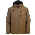 HARD LAND Men's Winter Down Coat Waterproof Ski Jacket Outdoor Parka Work Jacket with Removable Hood Workwear (Brown, XXXL)