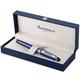 Waterman Expert Fountain Pen, Blue with Chrome Trim, Fine Nib with Blue Ink Cartridge, Gift Box