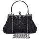 Selighting 1920s Vintage Beaded Clutch Evening Bags for Women Formal Bridal Wedding Clutch Purse Prom Cocktail Party Handbags (Black)