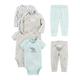 Simple Joys by Carter's Unisex Baby 6-teiliges Set, Bodys (Kurz- und Langarm) und Hosen, Grau/Minzgrün/Elefant/Lamm, 6-9 Monate