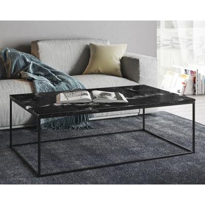 TemaHome »Gleam« Couch- und Beistelltisch Marmor Gleam 50 / Metall Schwarz / Marmor Weiss