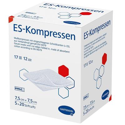 Es-Kompressen steril 7,5x7,5 cm 12fach Großpackung 5x20 St Kompressen Image