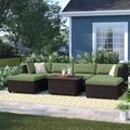 TK Classics Belle 7-Piece Sectional Seating Group w/ Cushions Metal | Outdoor Furniture | Wayfair BELLE-07B-CILANTRO