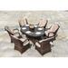 Bayou Breeze Silas Oval 6 - Person 70.87" Long Outdoor Dining Set w/ Cushions Glass/Wicker/Rattan in Brown | 28.35 H x 70.87 W x 47.24 D in | Wayfair