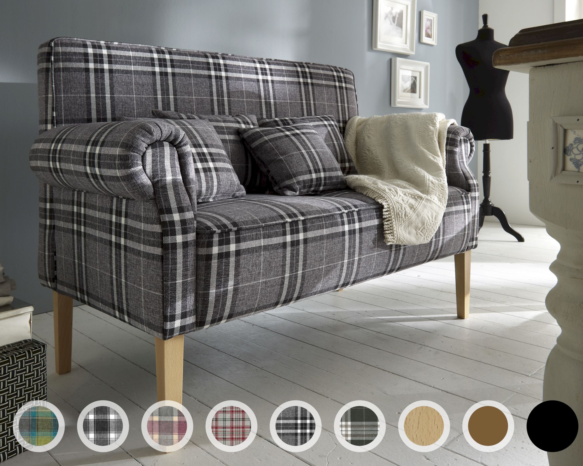 Massivholz »Tavola« Tischsofa 2-Sitzer / Buche wengefarbig / PK A 3314