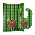 Caroline's Treasures Baby Bib & Burp Cloth, Green Bull, Large