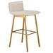 Nuevo Sabrina Bar & Counter Stool Upholstered/Leather/Metal in Gray/Yellow | 32.3 H x 15.8 W x 19 D in | Wayfair HGTB517