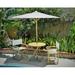 Bay Isle Home™ Sinta 3 Piece Bistro Set w/ Umbrella Wood in White | 29.5 H x 31.5 W x 31.5 D in | Outdoor Furniture | Wayfair