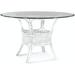 Braxton Culler Drury Lane Dining Table Glass/Wicker/Rattan in White | 30 H x 48 W x 48 D in | Wayfair 1977-075/GL0999-098/FROSTWHITE