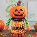 The Holiday Aisle® Personalized Jack-O-Lantern 0.9 qt. Kitchen Canister Plastic in Orange | 9 H x 6 W x 4 D in | Wayfair